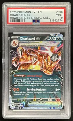 2025 Pokemon SV Black Star Promos - SVP EN Charizard ex #196 PSA 9 - Image 1