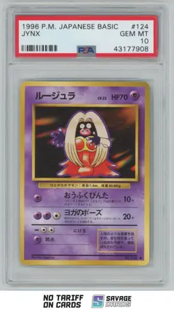 1996 Pokemon Base Set JP Jynx PSA 10 #124 - Image 1