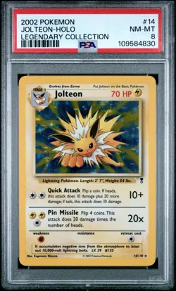 Jolteon Holo Rare Legendary Collection Graded Pokemon 14/110 💎PSA 8 NM Mint 3 - Image 1