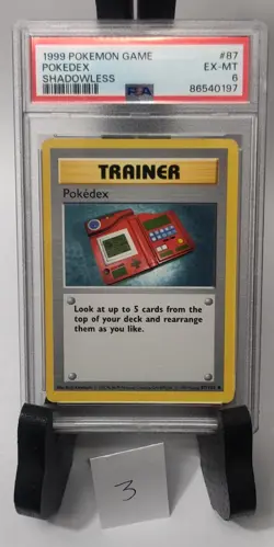 1999 Pokedex Shadowless Base Set Pokemon #87 PSA 6 - Image 1