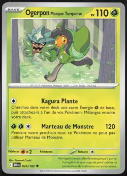 Carte Pokemon Ogerpon Masque Turquoise 026/182 Rivalites Destinees Francais - Image 1