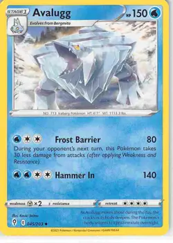 Avalugg 045/203 Uncommon Evolving Skies Pokemon NM - Image 1