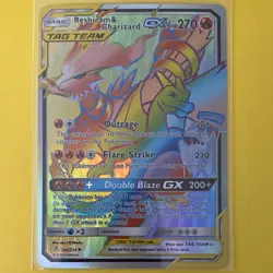Pokemon Reshiram & Charizard GX TAG TEAM Ultra Rare 194/214 Holo - Image 1