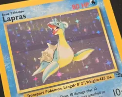 1999 Pokemon Lapras Fossil Holo Rare 10/62 NM English Recently Pulled - Image 2