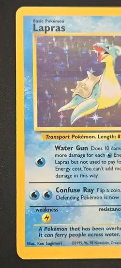 1999 Pokemon Lapras Fossil Holo Rare 10/62 NM English Recently Pulled - Image 3
