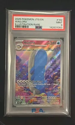 Sequential 2025 POKEMON JOURNEY TOGETHER ILLUSTRATION RARE #162 WAILORD PSA 9 - Image 2