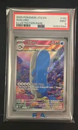 Sequential 2025 POKEMON JOURNEY TOGETHER ILLUSTRATION RARE #162 WAILORD PSA 9 - Image 4