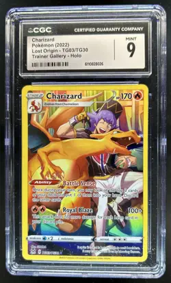 2022 Pokemon SWSH Lost Origin Charizard Trainer Gallery #TG03/TG30 CGC 9 - Image 1
