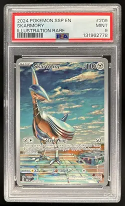 2024 Pokemon Surging Sparks Skarmory #209/191 PSA 9 - Image 1
