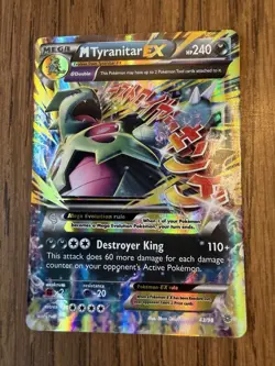 Pokemon M Tyranitar EX Ultra Rare Full Art Holo XY Ancient Origins 43/98 HP 240 - Image 1