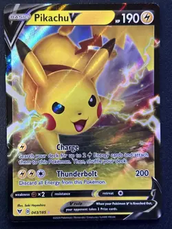 Pikachu V 043/185 Sword & Shield Vivid Voltage Ultra Rare NM 2020 Pokemon TCG - Image 1