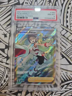 POKEMON 2021 Battle Styles Trainer KORRINA'S FOCUS #160 PSA 8 NM-MINT (309) - Image 1