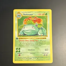 Pokemon TCG Venusaur 15/102 Base Set Shadowless 1st Edition Holo Rare 100 HP - Image 1