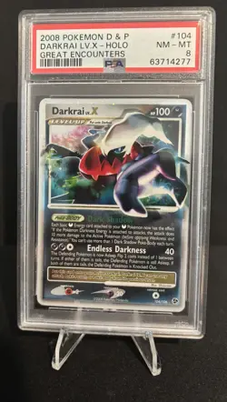 POKEMON DARKRAI LV X #104 GREAT ENCOUNTERS PSA 8 - Image 1