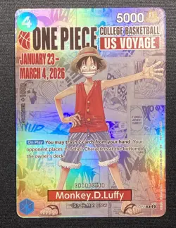 Monkey D. Luffy One Piece 2026 College Basketball US Voyage #P-055 - Image 1