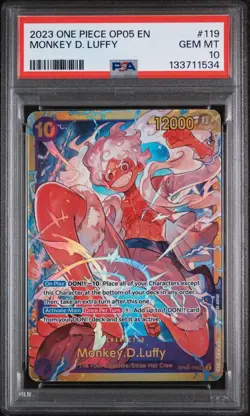 2023 One Piece Monkey D. Luffy Awakening Of The New Era OP05 EN PSA 10 #119 - Image 1