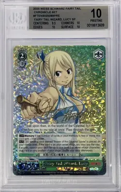 Weiss Schwarz Fairy Tail Wizard Lucy FT/EN-S02-029SP RE SP Foil Signed BGS 10 - Image 1
