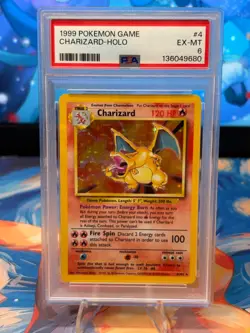 New Cert! PSA 6 Charizard 004/102 Base Set Holo Pokemon Card - Image 1