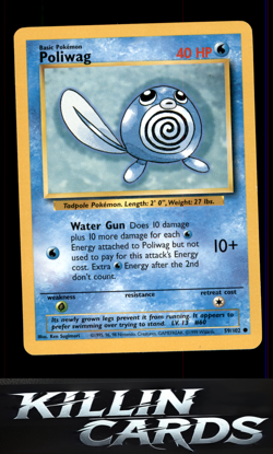 Poliwag 059/102 Pokemon Common Base Set Card LP - Image 1