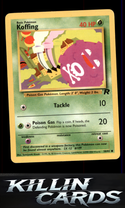 Koffing 58/82 Pokemon Common Team Rocket Card LP - Image 1