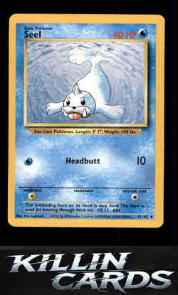 Seel 041/102 Pokemon Uncommon Base Set Card LP - Image 1