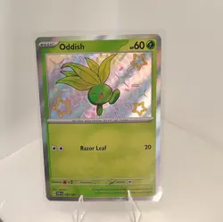 Pokemon Oddish 092/091 Shiny Rare Holo SV: Paldean Fates English Card - Image 1