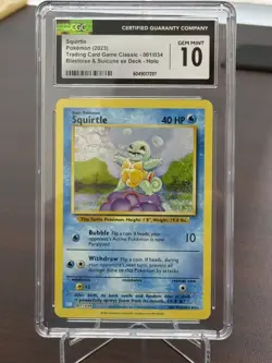 Pokemon Squirtle CGC 10 Trading Card Game Classic 001/034 Holo - Image 1
