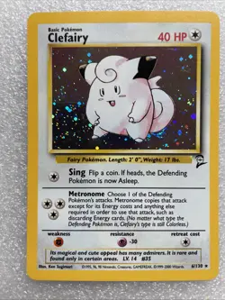 Pokemon TCG Clefairy Base Set 2 Holo Unlimited Rare Card 6/130 - Image 1