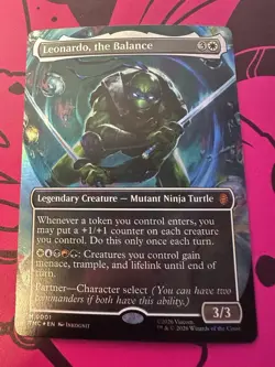 Leonardo Michelangelo Raphael & Donatello Borderless FOIL NM Mythic TMNT MTG - Image 2