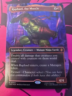 Leonardo Michelangelo Raphael & Donatello Borderless FOIL NM Mythic TMNT MTG - Image 4
