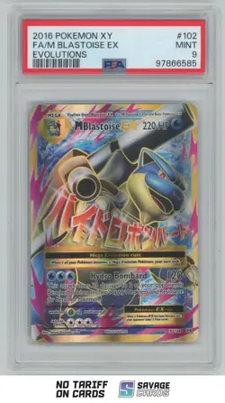 2016 Pokemon XY - Evolutions M Blastoise-EX PSA 9 #102/108 - Image 1