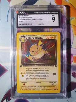 Pokemon TCG - Team Rocket 1st edition - 83/82 Dark Raichu CGC 9 - Image 1