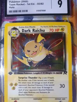 Pokemon TCG - Team Rocket 1st edition - 83/82 Dark Raichu CGC 9 - Image 3