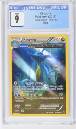 2015 Pokemon Kingdra Primal Clash Holo 108/160 CGC 9 MINT - Image 1