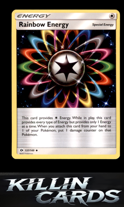 Rainbow Energy 137/149 Pokemon Uncommon SM Base Set Card LP - Image 1