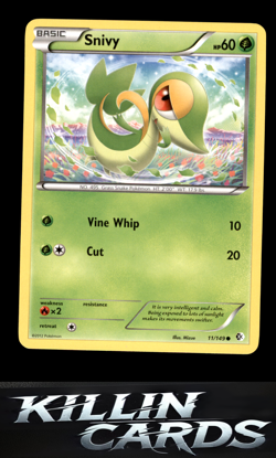 Snivy 11/149 Pokemon Common Boundaries Crossed Card LP - Image 1