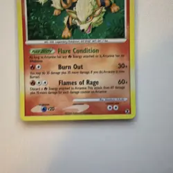 Pokemon TCG Arcanine LV. 53 Rare Holo Card 1/111 Rising Rivals - Image 3