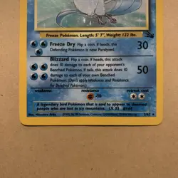 Pokemon TCG Articuno Holo Rare Card Fossil Set 2/62 WOTC - LP - Image 3