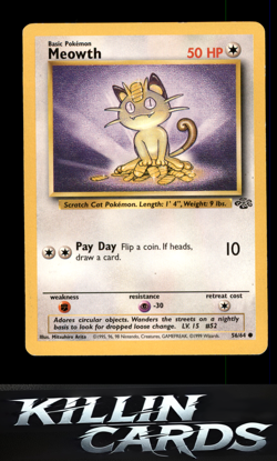 Meowth 56/64 Pokemon Common Jungle Card LP - Image 1