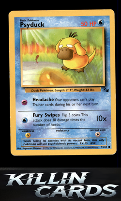 Psyduck 53/62 Pokemon Common Fossil Card MP - Image 1