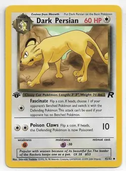 Pokemon Card Team Rocket 42/82 Dark Persian 1st Edition NM-MT Never Played With - Image 1