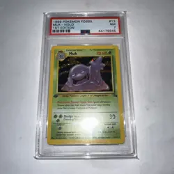 Pokemon Muk 13/62 Fossil Holo - 1st Edition - PSA 7 - Graded Trading Card NM - Image 1