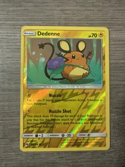 Pokemon Dedenne 2018 Reverse Holo Card 142/214, Sm-Lost Thunder, NM Condition - Image 1