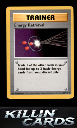 Energy Retrieval 081/102 Pokemon Uncommon Base Set (Shadowless) Card LP - Image 1