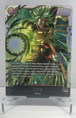 Broly FB08-122 Secret Rare Saiyan's Pride Dragon Ball English Card Fusion World - Image 1