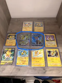 TCG Pokemon Jolteon Card Lot Of 10 (2 Cards are fan cards which is circled) - Image 1