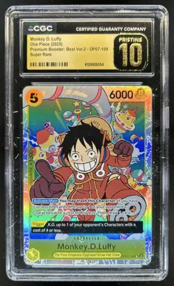 2025 One Piece The Best Vol. 2 Monkey D. Luffy Promo Pristine #OP07-109 CGC 10 - Image 1