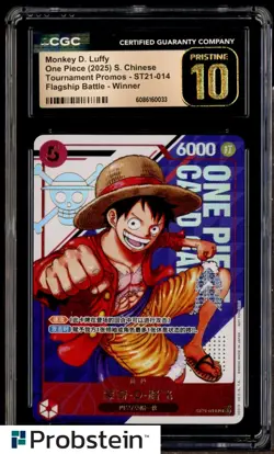 2025 One Piece Chinese Flagship Battle Winner #014 Monkey D. Luffy CGC 10 PRIST - Image 1