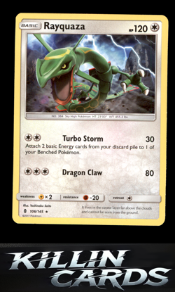 Rayquaza 106/145 Pokemon Rare SM - Guardians Rising Card NM - Image 1