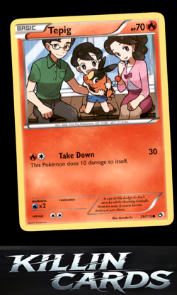 Tepig 25/113 Pokemon Common Legendary Treasures Card NM - Image 1